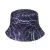 Black And Purple Lightning Bucket Hat - Reversible