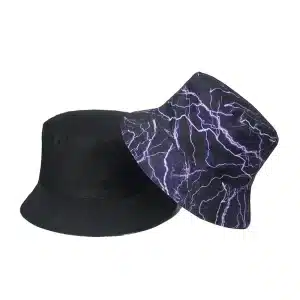 Alternative view of Black And Purple Lightning Bucket Hat - Reversible