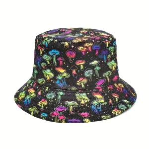Rainbow Mushroom Bucket Hat - Reversible