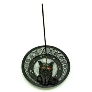 Black Cat with Moons Incense Burner
