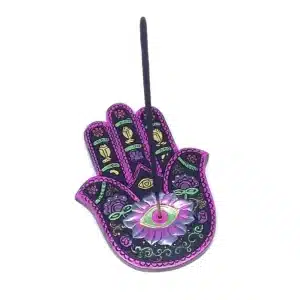 Pink/Black Hamsa Hand Incense Burner