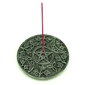 Silver Painted Pentagram Incense Burner