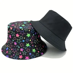 Alternative view of Multicolor Stars Bucket Hat - Reversible