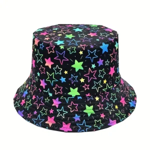 Multicolor Stars Bucket Hat - Reversible