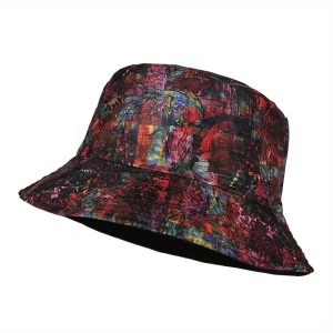 Red Punk Bucket Hat - Reversible