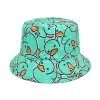 Turquoise Duck Bucket Hat - Reversible