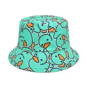 Turquoise Duck Bucket Hat - Reversible