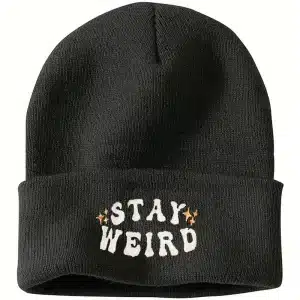 Stay Weird Winter Beanie - Black