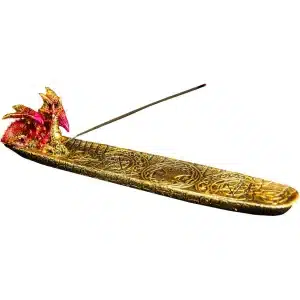 Polyresin Red Dragon w/ Celtic Triple Incense Holder