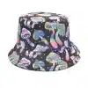Black Tie Dye Mushroom Bucket Hat - Reversible