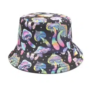 Black Tie Dye Mushroom Bucket Hat - Reversible