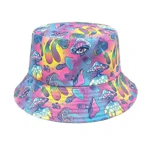 Bright Color Mushroom Bucket Hat - Reversible