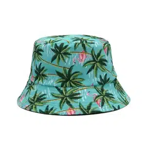 Flamingo Palm Tree Bucket Hat - Reversible
