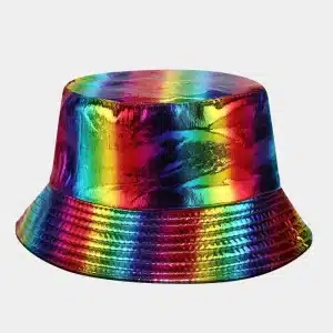 Shiny Rainbow Bucket Hat - Reversible