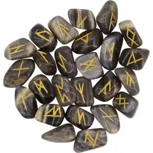 Discover insight with the Black Moonstone Rune Set, a mystical gemstone collection that brings clarity, intuition, and lunar magic to your readings.