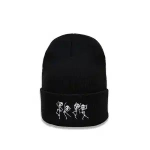 Black Dancing Skeletons Beanie Cap