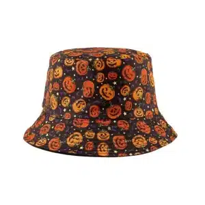 Grinning Pumpkin Bucket Hat - Reversible