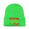 Resting Grinch Face Beanie Cap (Green)