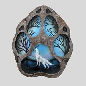Howling Wolf Paw Print Incense Burner