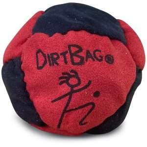 Red and black Dirtbag Classic Footbag