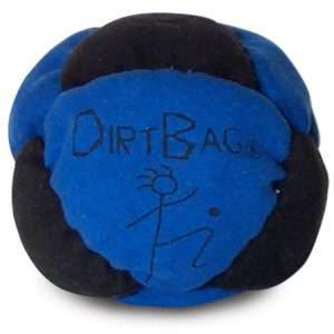 Blue and black Dirtbag Classic footbag