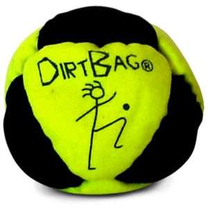 Neon yellow and black Dirtbag Classic footbag