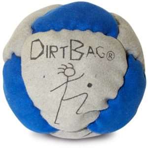 Blue and gray Dirtbag Classic footbag