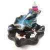 Single Lotus Waterfall Koi Incense Burner